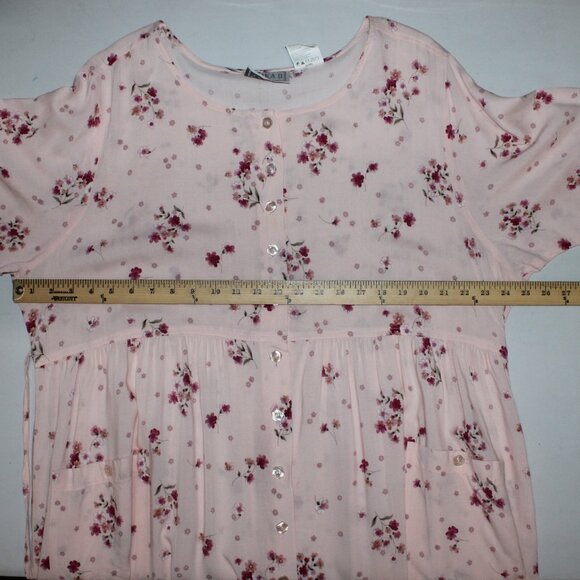 Erika II Sz 3X Dress Pink Magenta Floral Pocket Unlined 100% Cotton Dress - Picture 13 of 15